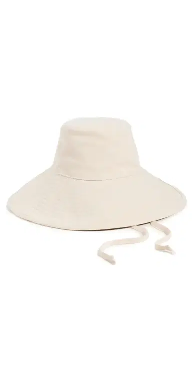 Hat Attack Livvy Canvas Sun Hat with Removable Twill Chinstrap Natural One Size | Thumbnail 1