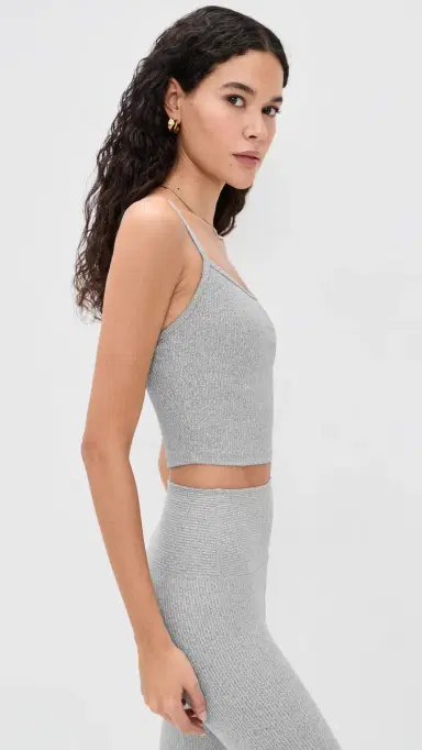 Year of Ours Ribbed Bralette Tank Heather Grey S | Thumbnail 4 Year of Ours Ribbed Bralette Tank Heather Grey S | Thumbnail 4