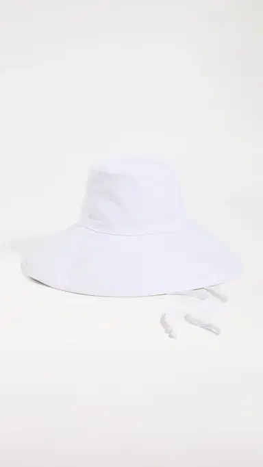 Hat Attack Livvy Canvas Sun Hat with Removable Twill Chinstrap White One Size | Thumbnail 3