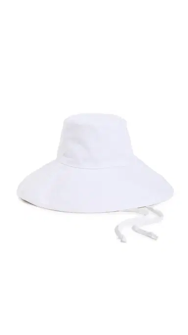 Hat Attack Livvy Canvas Sun Hat with Removable Twill Chinstrap White One Size | Thumbnail 6