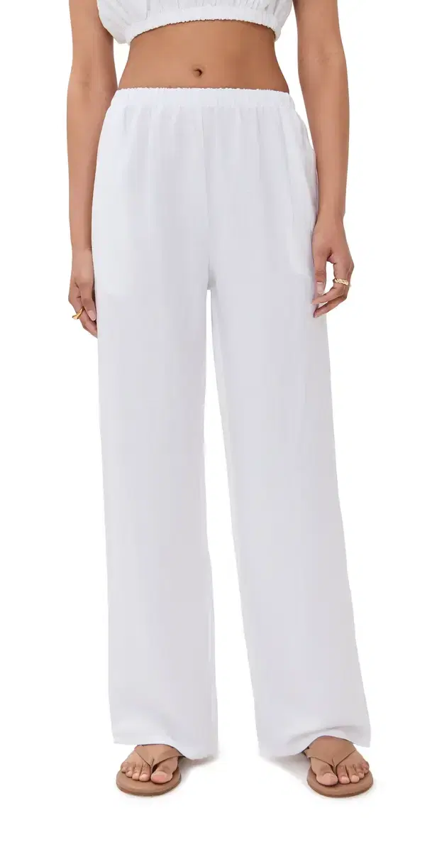 LE BOP Camille Pull On Pants White
