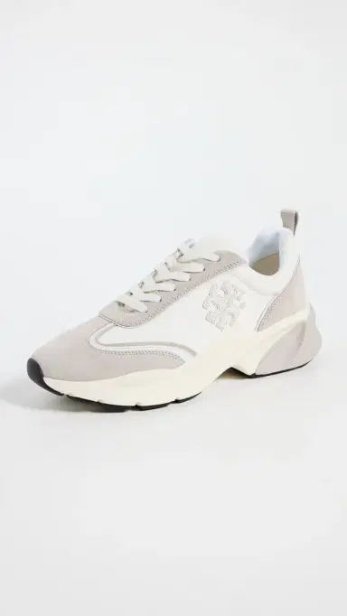 Tory Burch Good Luck Trainer Sneakers Bianco/Fossil Stone 6 | Thumbnail 2