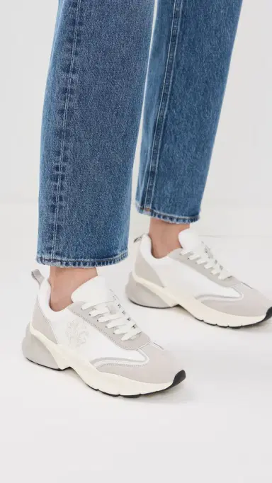 Tory Burch Good Luck Trainer Sneakers Bianco/Fossil Stone 6 | Thumbnail 3
