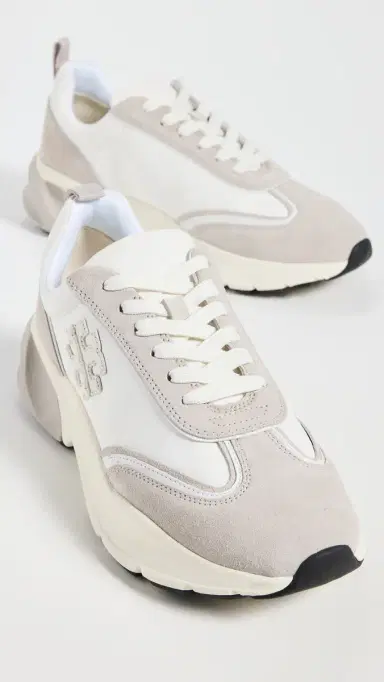 Tory Burch Good Luck Trainer Sneakers Bianco/Fossil Stone 6 | Thumbnail 5