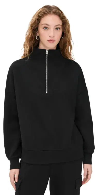Varley Hawley Half-Zip Sweatshirt Black | Thumbnail 1