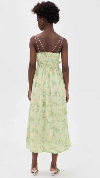 En Saison Paloma Midi Dress Sage Pink Yellow | Thumbnail 3 En Saison Paloma Midi Dress Sage Pink Yellow | Thumbnail 3