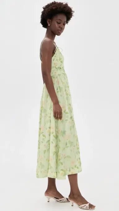 En Saison Paloma Midi Dress Sage Pink Yellow | Thumbnail 4 En Saison Paloma Midi Dress Sage Pink Yellow | Thumbnail 4