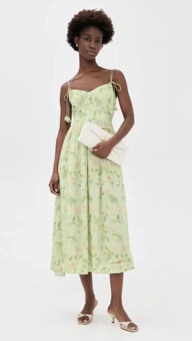 En Saison Paloma Midi Dress Sage Pink Yellow | Thumbnail 5 En Saison Paloma Midi Dress Sage Pink Yellow | Thumbnail 5