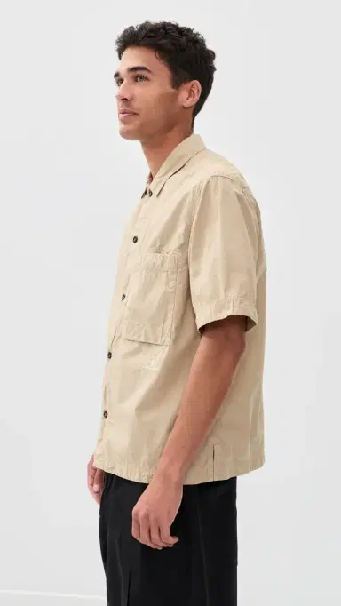 Stone Island Lightweight Cotton Shirt Desert | Thumbnail 4 Stone Island Lightweight Cotton Shirt Desert | Thumbnail 4
