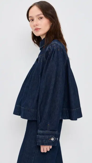 Merlette Easton Denim Jacket Dark Wash L | Thumbnail 4