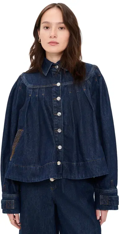 Merlette Easton Denim Jacket Dark Wash L | Thumbnail 1