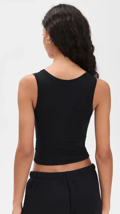 ÉTERNE Square Neck Tank Black | Thumbnail 3