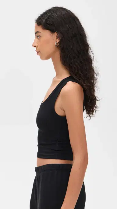 ÉTERNE Square Neck Tank Black | Thumbnail 4