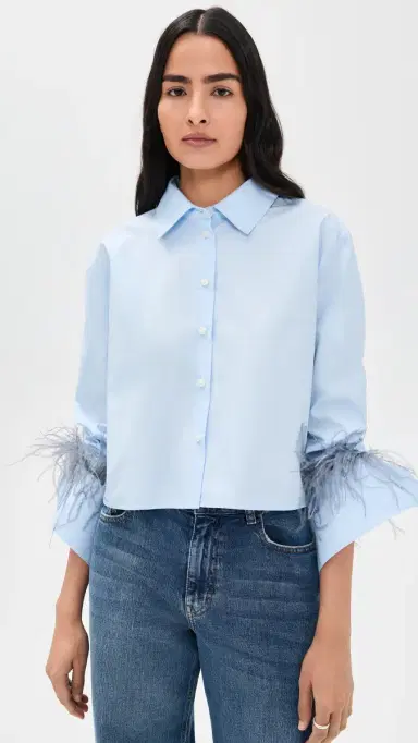 Tanya Taylor Largaux Feather Top Oxford | Thumbnail 2
