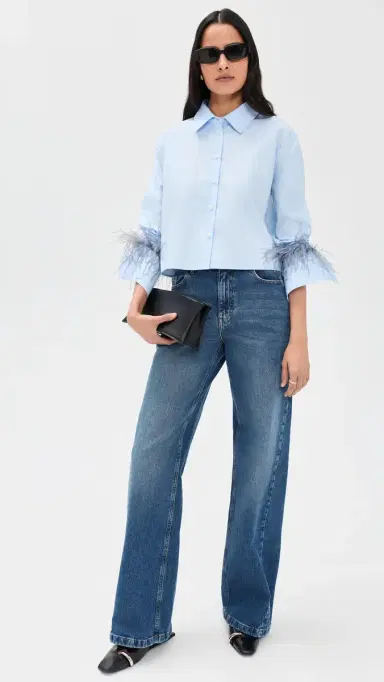 Tanya Taylor Largaux Feather Top Oxford | Thumbnail 5