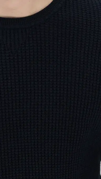 Billy Reid Mini Waffle Crew Sweater Midnight | Thumbnail 6 Billy Reid Mini Waffle Crew Sweater Midnight | Thumbnail 6