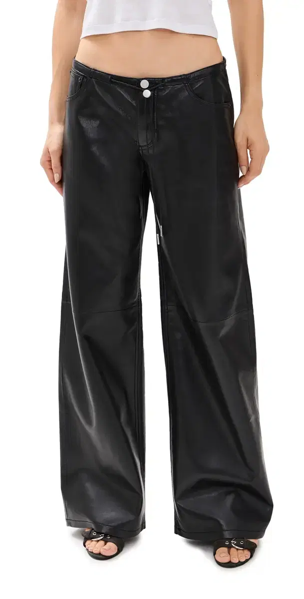 Still Here Cool Jeans in Black Leather Black Leather