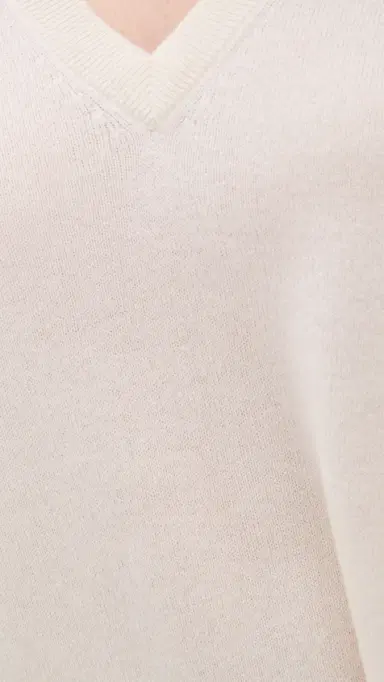 Jenni Kayne Flynn Cashmere V Neck Top Ivory S | Thumbnail 6
