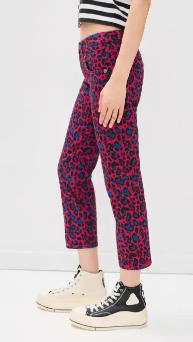R13 Pink Leopard Straight Jeans Fuchsia Leopard 25 | Thumbnail 5 R13 Pink Leopard Straight Jeans Fuchsia Leopard 25 | Thumbnail 5
