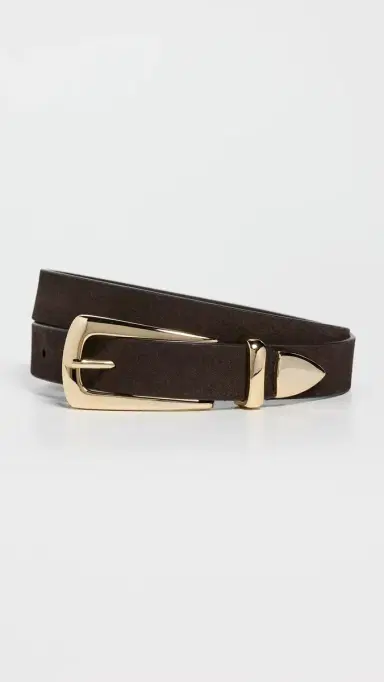 Favorite Daughter The Suede Statement Belt Chocolate/Gold | Thumbnail 2 Favorite Daughter The Suede Statement Belt Chocolate/Gold | Thumbnail 2
