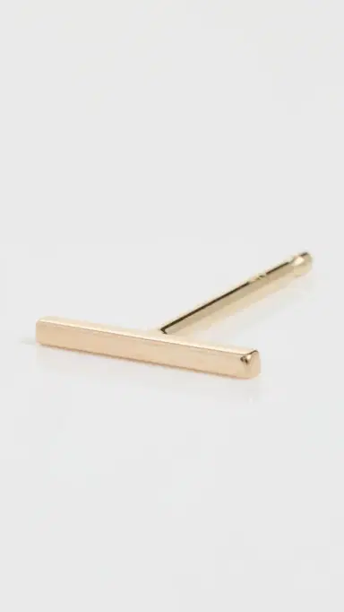 Zoë Chicco 14k Gold Thin Bar Single Stud Earring Yellow Gold One Size | Thumbnail 2 Zoë Chicco 14k Gold Thin Bar Single Stud Earring Yellow Gold One Size | Thumbnail 2