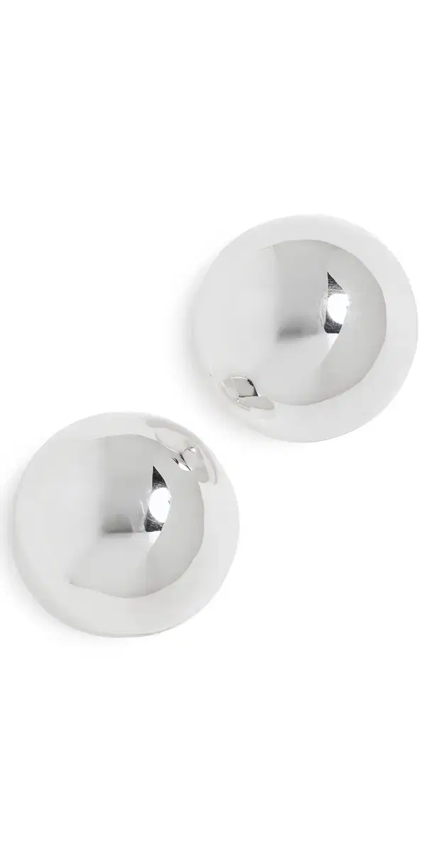 Annika Inez Large Hemisphere Earrings Silver One Size