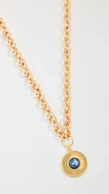 Alexa Leigh Blue Tiger Eye Sunburst Necklace Yellow | Thumbnail 2