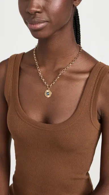 Alexa Leigh Blue Tiger Eye Sunburst Necklace Yellow | Thumbnail 3