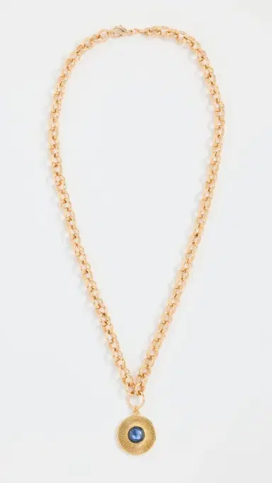 Alexa Leigh Blue Tiger Eye Sunburst Necklace Yellow | Thumbnail 4