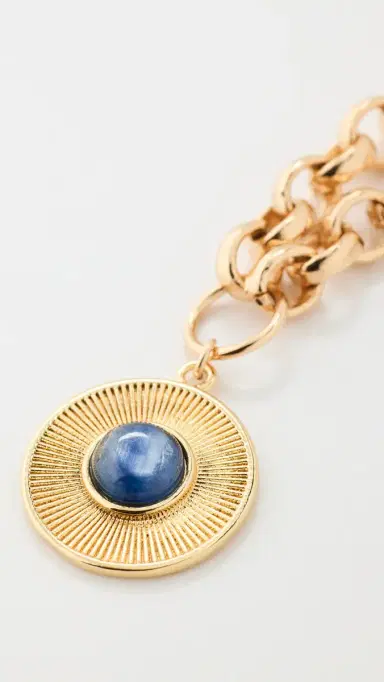 Alexa Leigh Blue Tiger Eye Sunburst Necklace Yellow | Thumbnail 5