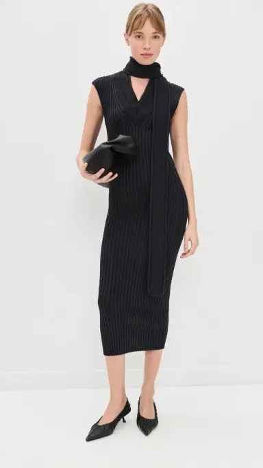 Aisling Camps Scarf Dress Charcoal elange | Thumbnail 5 Aisling Camps Scarf Dress Charcoal elange | Thumbnail 5