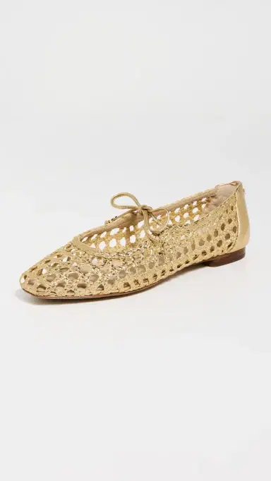Sam Edelman Marcie Woven Flats Amber Gold Weave 8 | Thumbnail 2