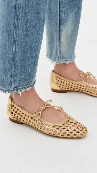 Sam Edelman Marcie Woven Flats Amber Gold Weave 8 | Thumbnail 3