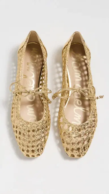 Sam Edelman Marcie Woven Flats Amber Gold Weave 8 | Thumbnail 5