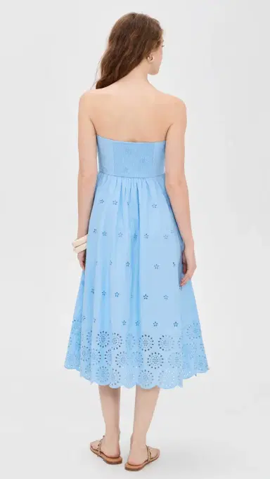 Playa Lucila Eyelet Midi Dress Baby Blue | Thumbnail 3 Playa Lucila Eyelet Midi Dress Baby Blue | Thumbnail 3