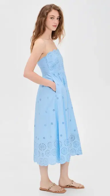 Playa Lucila Eyelet Midi Dress Baby Blue | Thumbnail 4 Playa Lucila Eyelet Midi Dress Baby Blue | Thumbnail 4