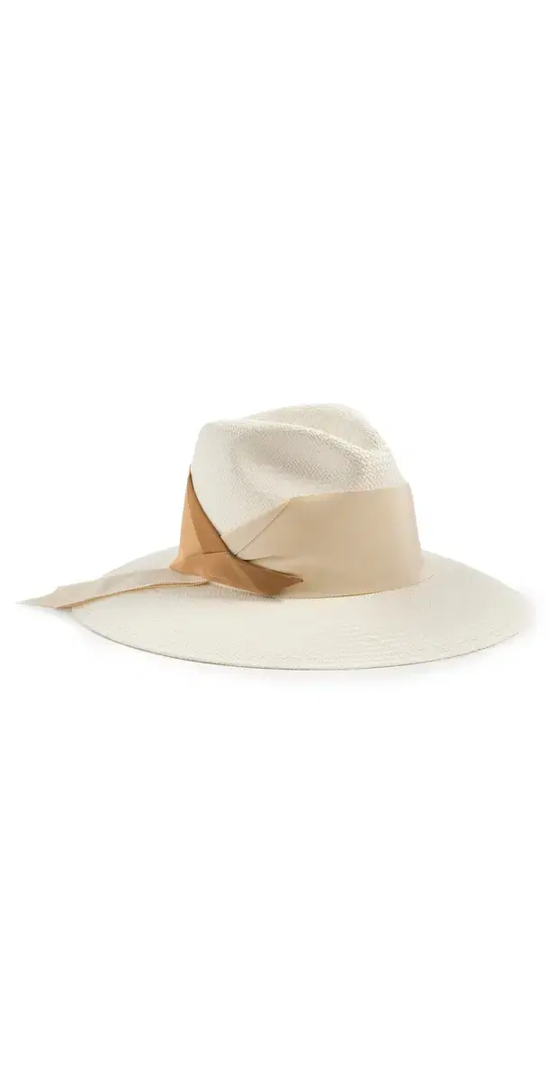 Gardenia Straw Hat White - Bone/Caramel