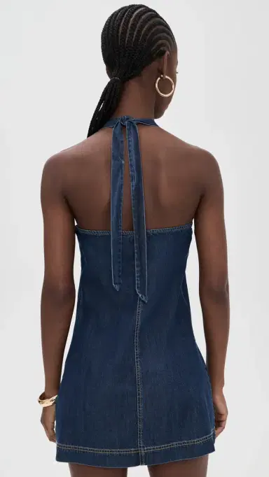 Good American Denim Halter Shift Dress Indigo1187 | Thumbnail 3 Good American Denim Halter Shift Dress Indigo1187 | Thumbnail 3