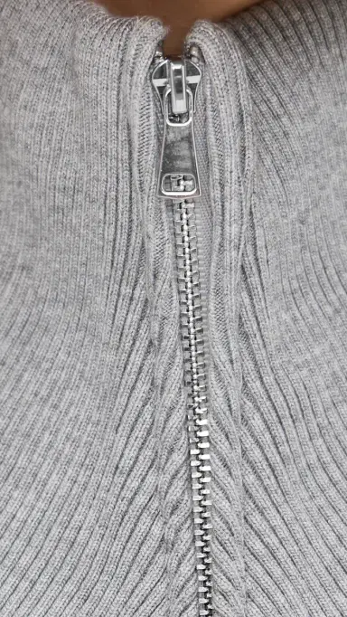 LE BOP Thea Quarter Zip Pullover Heather Grey L | Thumbnail 6