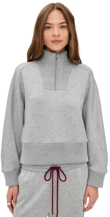 LE BOP Thea Quarter Zip Pullover Heather Grey L | Thumbnail 1