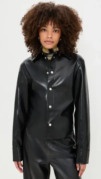 Nanushka Bogna Faux Leather Top Black S | Thumbnail 2 Nanushka Bogna Faux Leather Top Black S | Thumbnail 2
