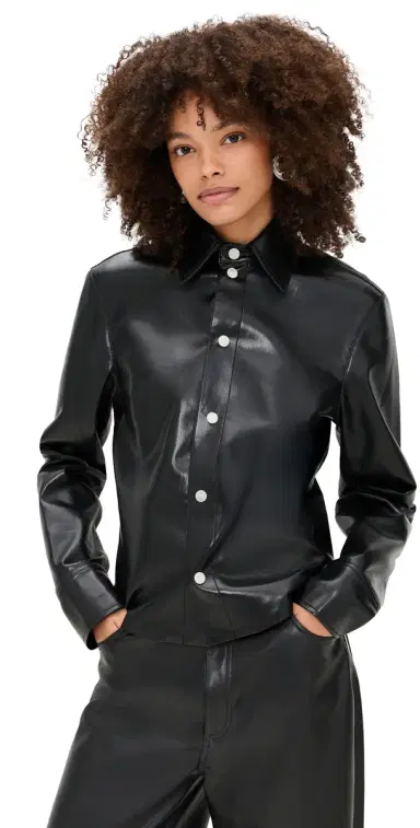 Nanushka Bogna Faux Leather Top Black S | Thumbnail 1 Nanushka Bogna Faux Leather Top Black S | Thumbnail 1