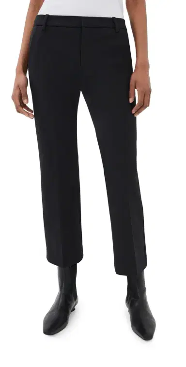 Tibi Compact Tech Knit Cropped Bootcut Pants Black | Thumbnail 1