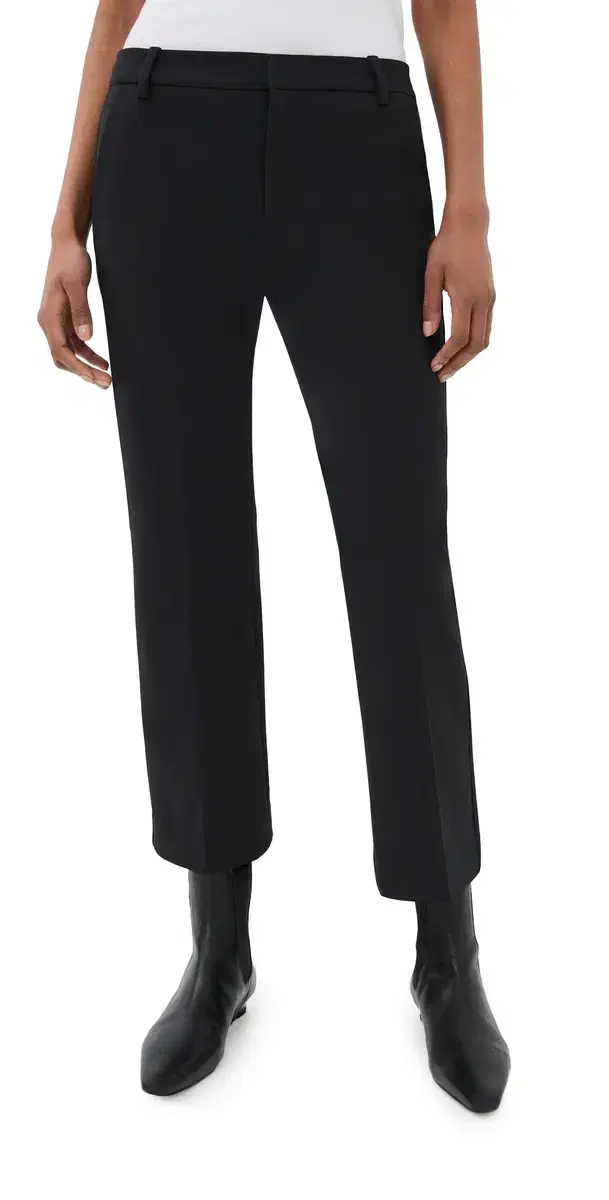 Compact Tech Knit Cropped Bootcut Pants Black