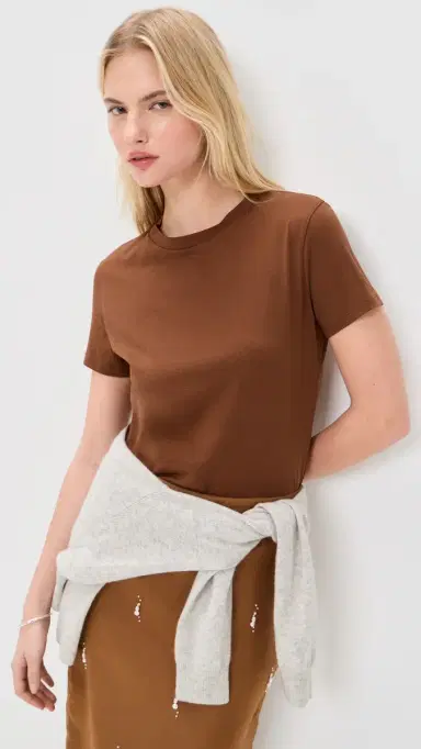 Theory Tiny Tee 2. Apex Tee Caramel | Thumbnail 2