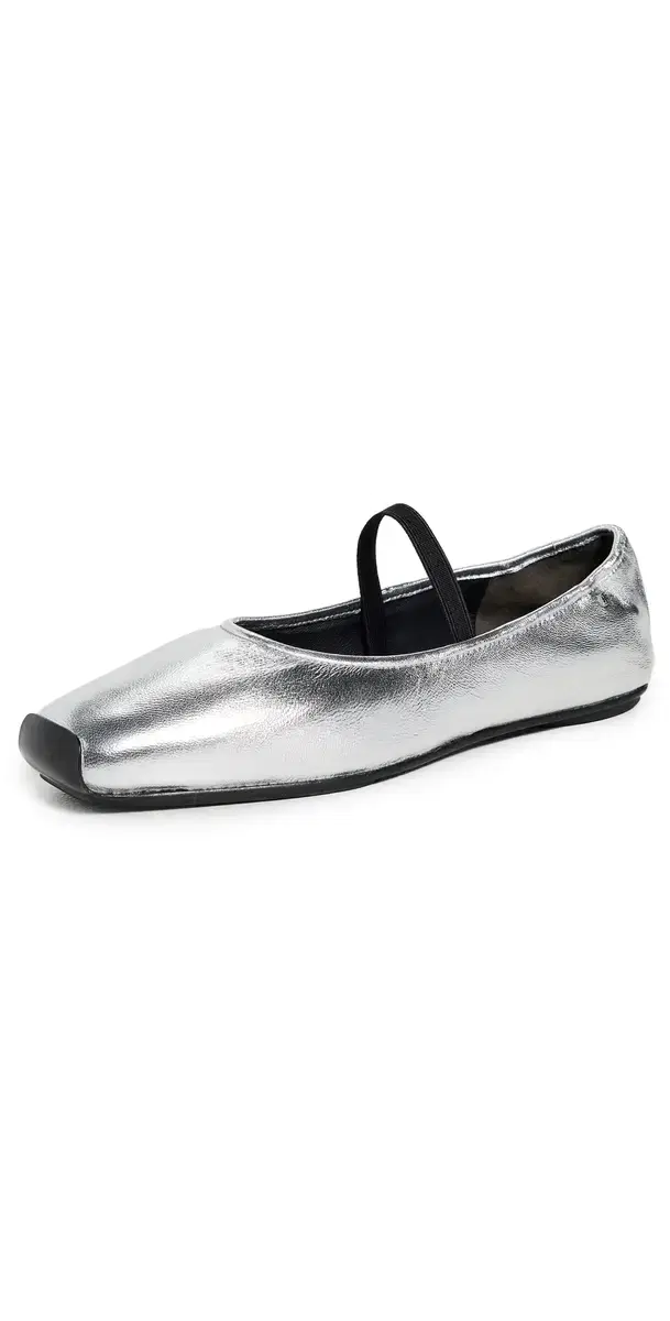 Runway Ballet Flats Silver/Perfect Black