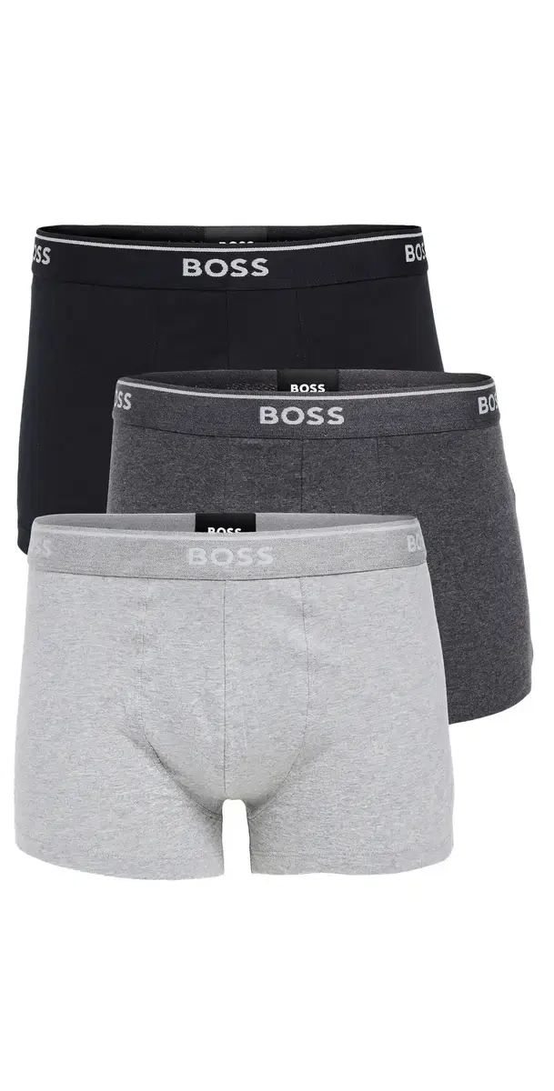 BOSS Classic Cotton 3 Pack Trunks Grey