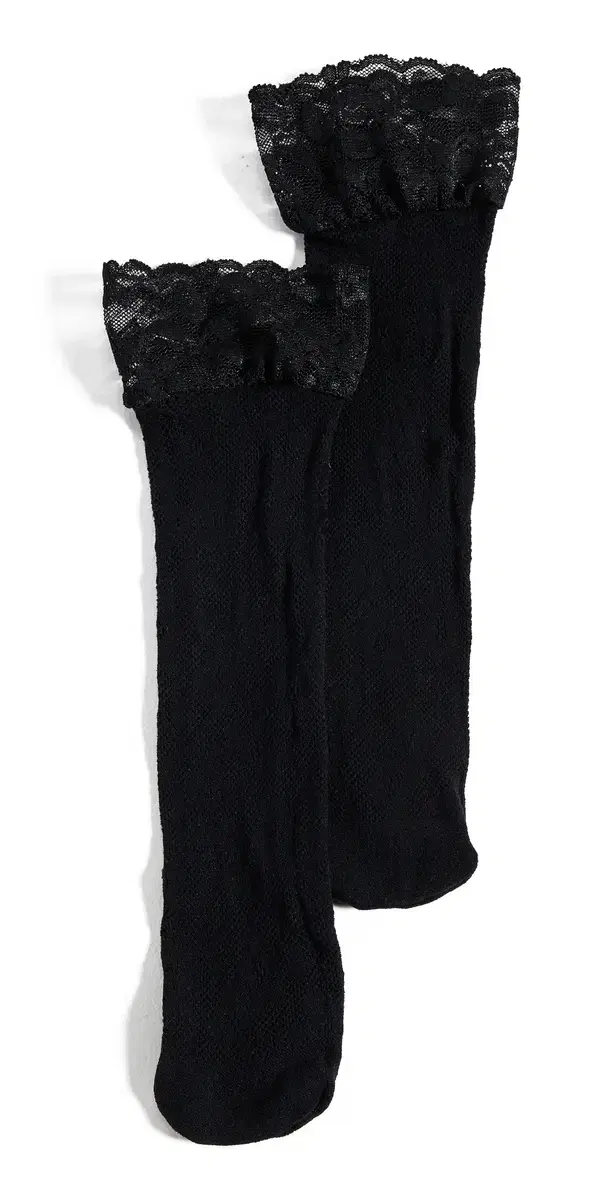 Floral Fishnet Socks Black One Size