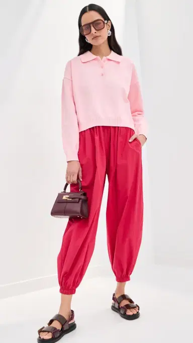 LE BOP Zadie Cropped Polo Pink L | Thumbnail 5 LE BOP Zadie Cropped Polo Pink L | Thumbnail 5