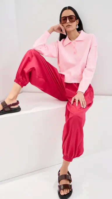 LE BOP Zadie Cropped Polo Pink L | Thumbnail 6 LE BOP Zadie Cropped Polo Pink L | Thumbnail 6